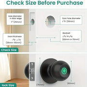 Door Locks, 1 Count Smart Door Knob with App/Keypad, Fingerprint Door Lock for Bedroom Door, Keyless Entry, Biometric Lock Great for Room, Garage, Office, Apartment, Summer Essentials