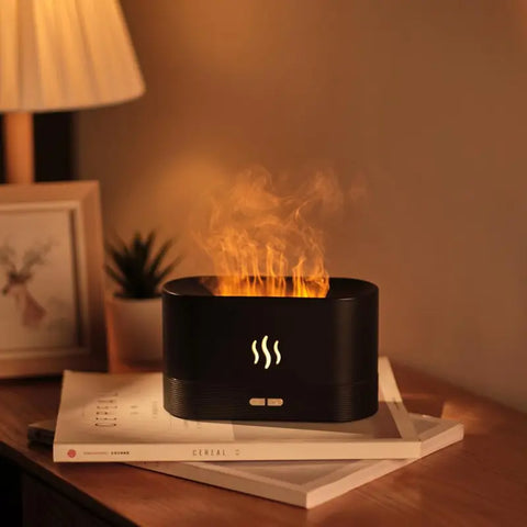 Flame Effect Design Air Humidifier, Multi-Purpose Aromatherapy Diffuser for Table, Essential Oil Diffuser with Light, Summer Gift, Father'S Day Gift