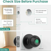 Door Locks, 1 Count Smart Door Knob with App/Keypad, Fingerprint Door Lock for Bedroom Door, Keyless Entry, Biometric Lock Great for Room, Garage, Office, Apartment, Summer Essentials