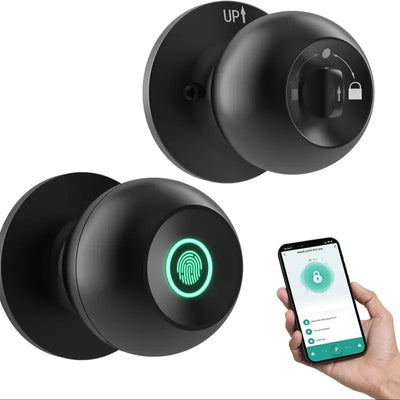 Door Locks, 1 Count Smart Door Knob with App/Keypad, Fingerprint Door Lock for Bedroom Door, Keyless Entry, Biometric Lock Great for Room, Garage, Office, Apartment, Summer Essentials